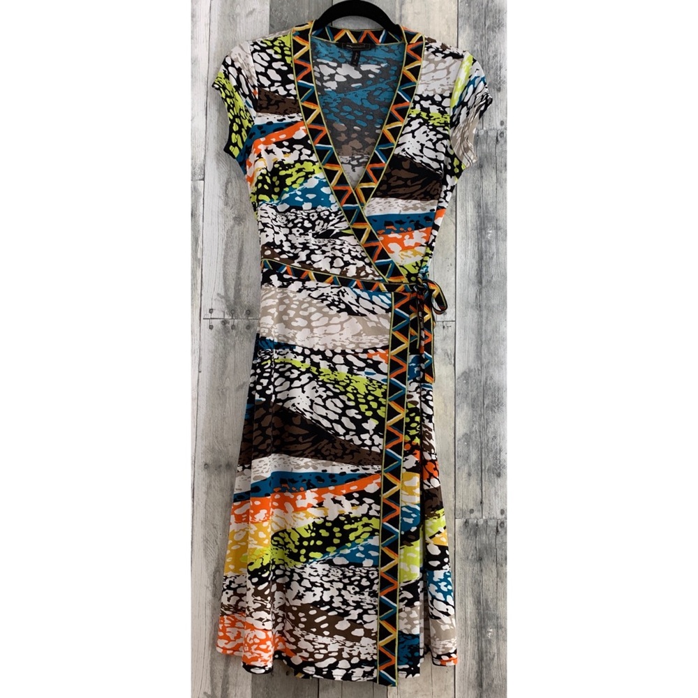 BCBGMaxAzria Multicolor Wrap Dress XS